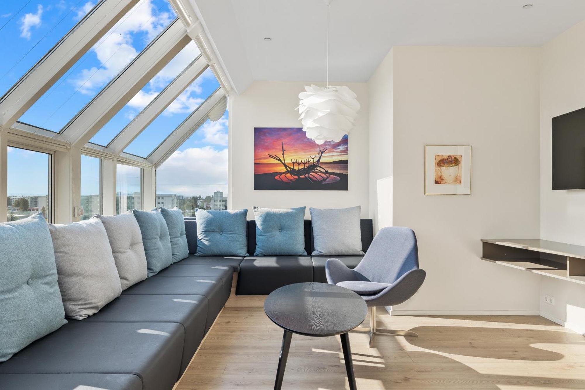 Panoramasuite i toppetasjen med balkong og gratis Spa