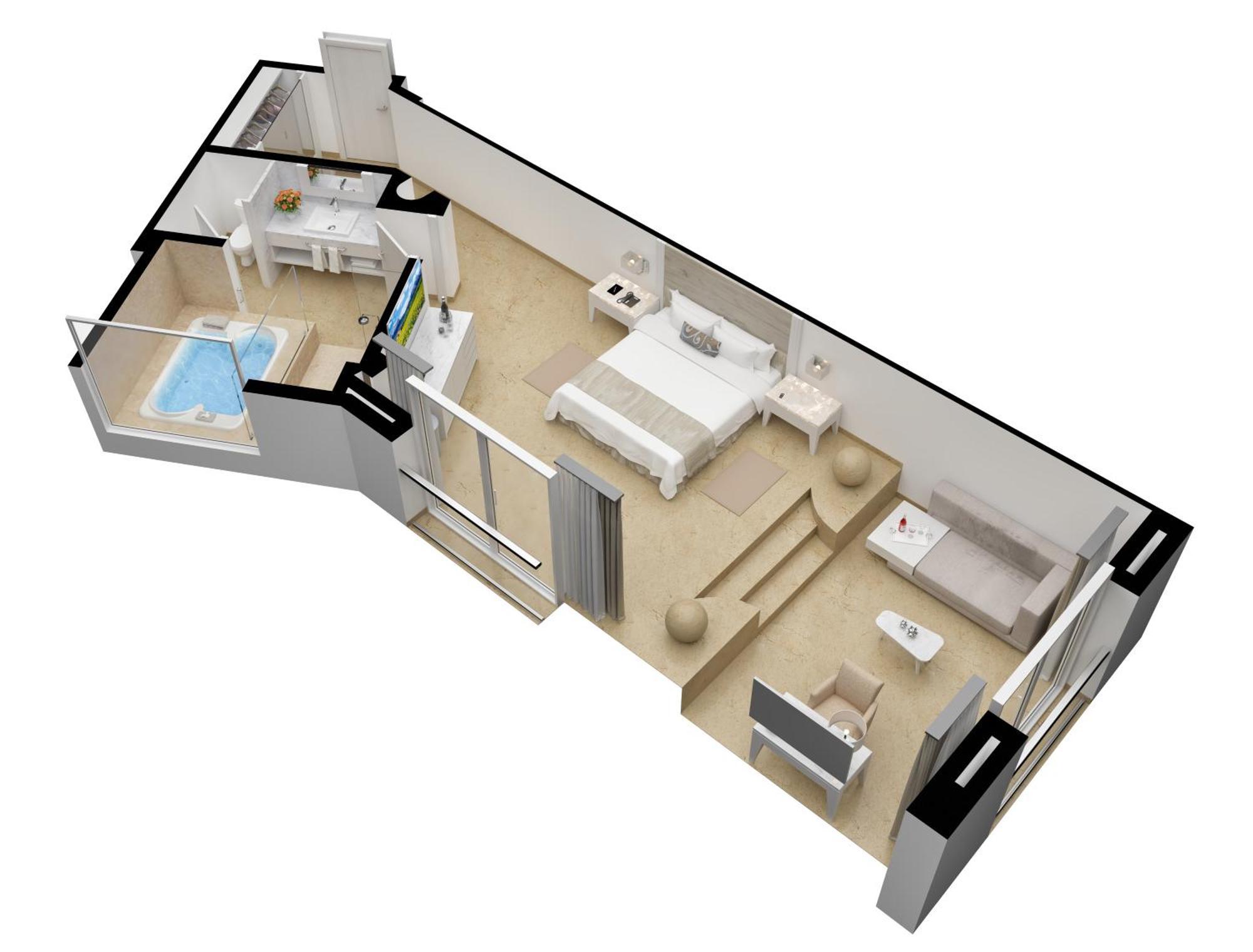 Royale Junior Suite Ocean View King Size Bed