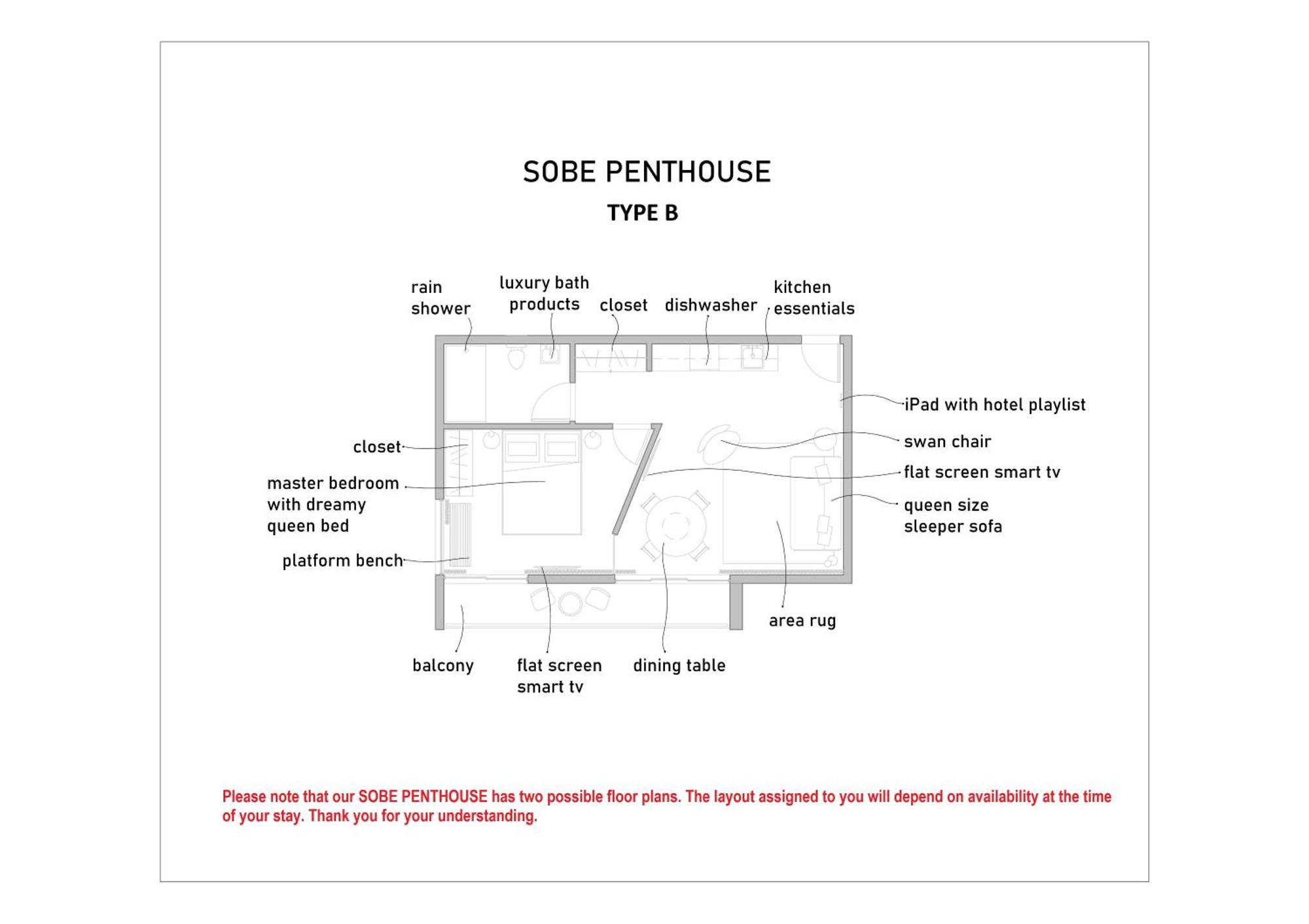 Sobe Penthouse Kitchenette Balcony