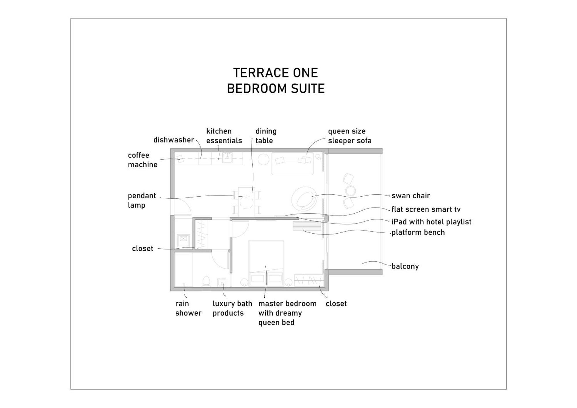 Terrace 1 Bedroom Suite – Kitchenette Terrace