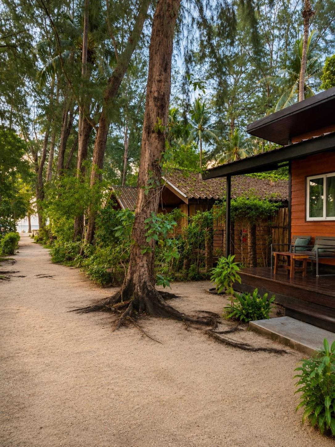 Bungalow med utsikt över trädgården
