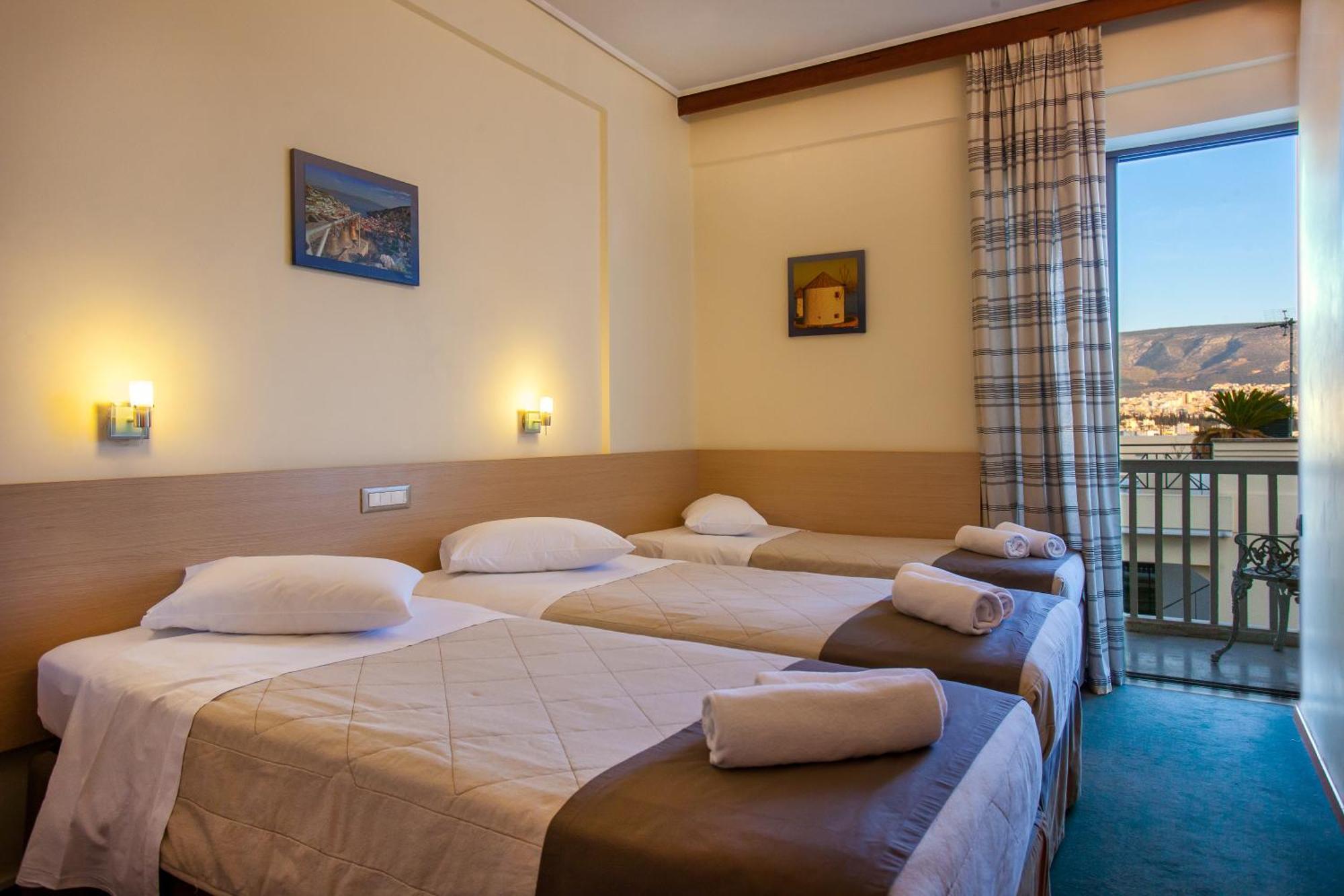 Twin room extra bed view to the Acropolis